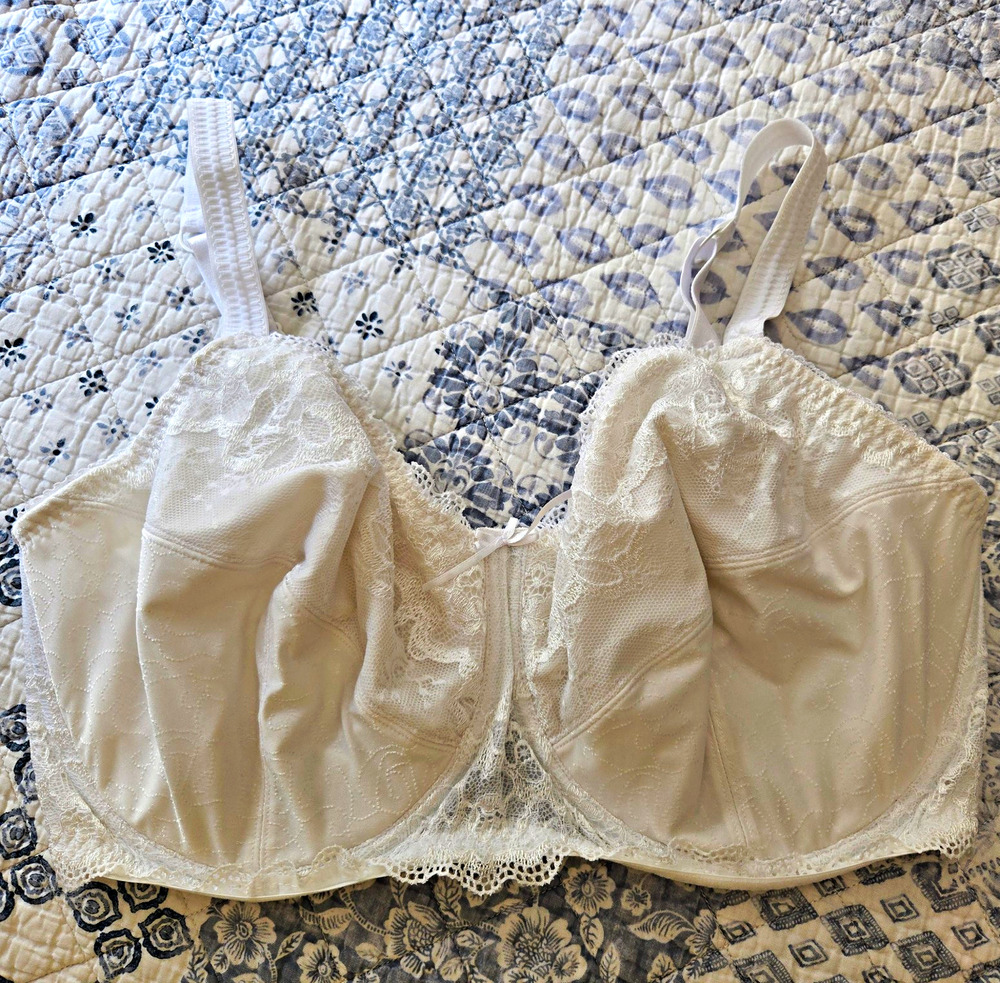 Amoena Amanda 42DDD White Floral Lace Underwired Full Coverage Mastectomy Bra